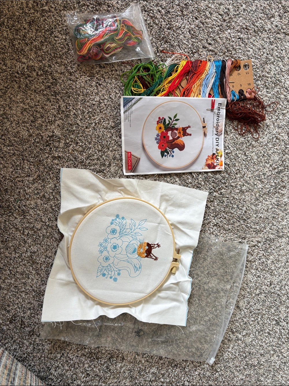 Squirrel Embroidery Kit